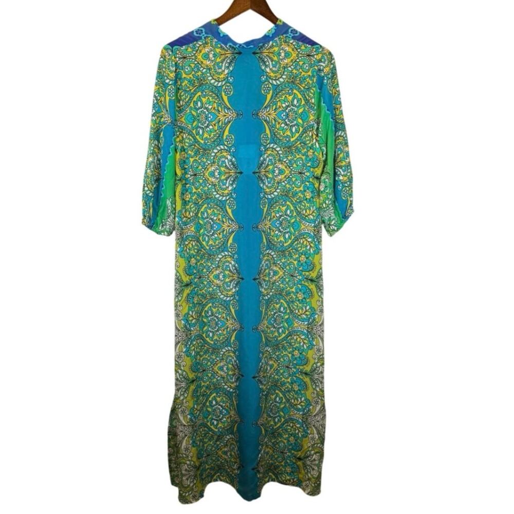 Johnny Was Womens XS Kahinu Dress & Slip Silk Diomedes Blue Boho Floral NWT $465 - Picture 5 of 15